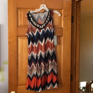 Sundress with jeweled neckline